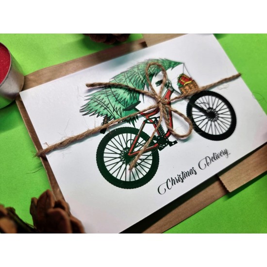 Картичка - Christmas Bike Tree - Bike Tree - на супер цена 5.00лв