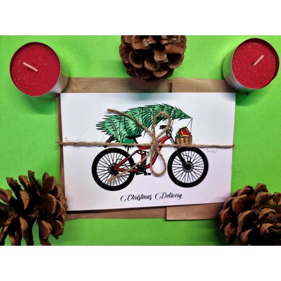 Картичка - Christmas Bike Tree - Bike Tree - на супер цена 5.00лв