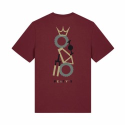 Тениска Peaty's AW25 PubWear Tee - Stacked / Burgundy