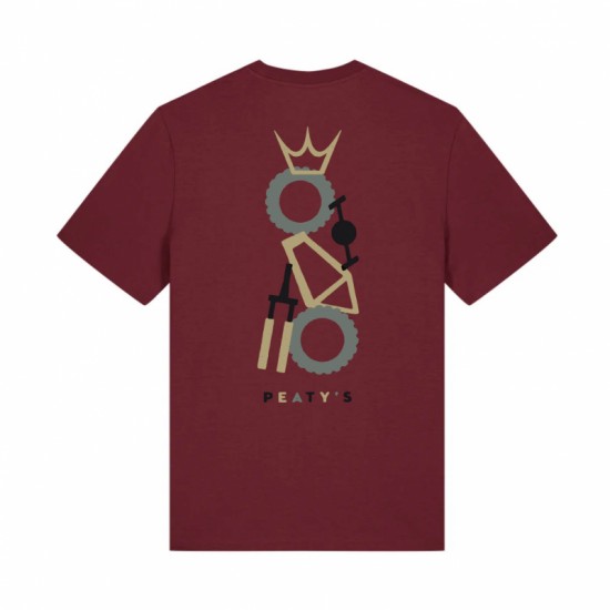 Тениска Peaty's AW25 PubWear Tee - Stacked / Burgundy - Stacked / Burgundy - на супер цена 65.00лв (33.23€)
