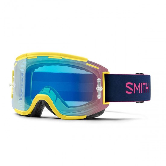 Маска SMITH SQUAD MTB Citron Indigo | S1 CHROMAPOP Contrast Rose Flash  + прозрачна плака - 201111 - на супер цена 199.00лв