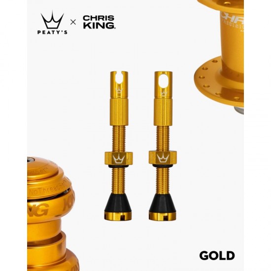 Вентили Peaty's x Chris King (MK2) 42mm Gold - 13027 Gold - на супер цена 55.00лв