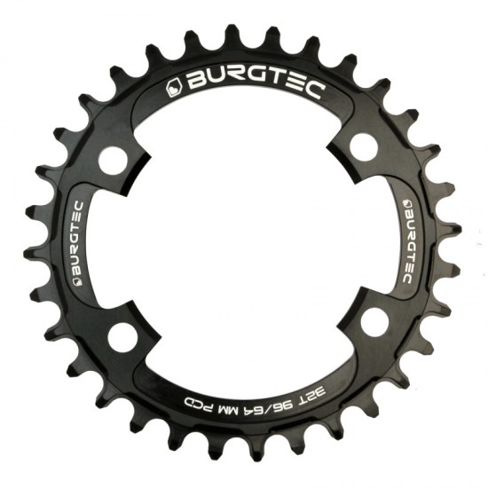 Плоча BURGTEC 96/64mm PCD Thick Thin Chainring - Burgtec Black - 96/64mm/Bblue - на супер цена 99.00лв